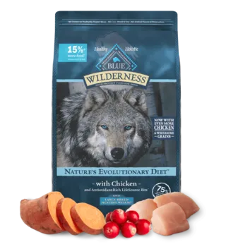 Blue Buffalo BLUE Wilderness Nature's Evolutionary Diet with Chicken for Large Breed Healthy Weight Adult Dogs Dry Food