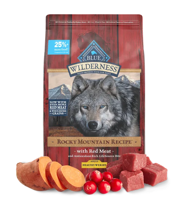 Blue Buffalo BLUE Wilderness Rocky Mountain Recipe with Red Meat for Healthy Weight Adult Dogs Dry Food