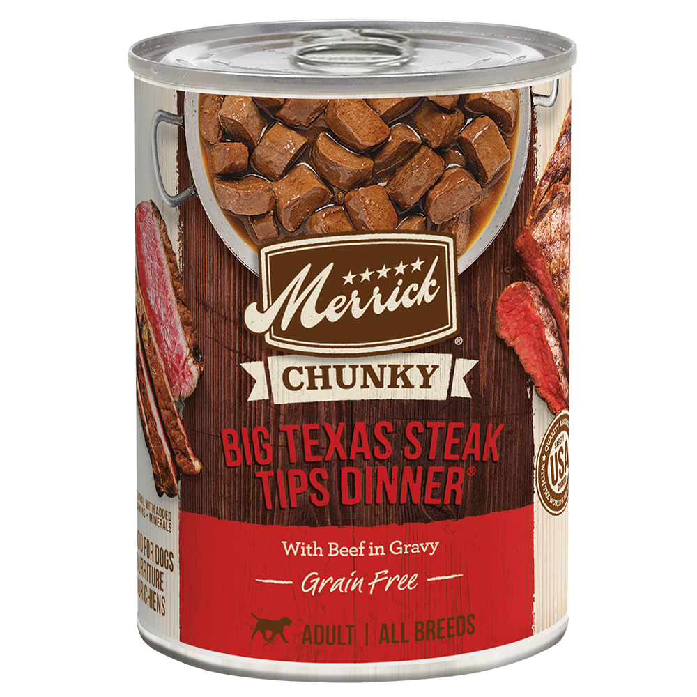 Big Texas Chunky Steak Tips in Gravy Wet Dog Food
