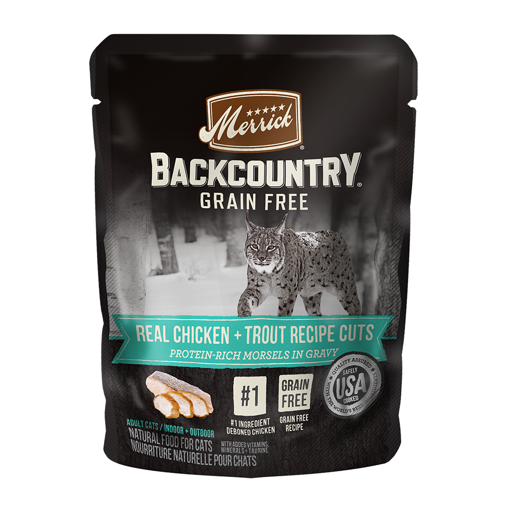 Backcountry Chicken & Trout Wet Cat Food Pouches