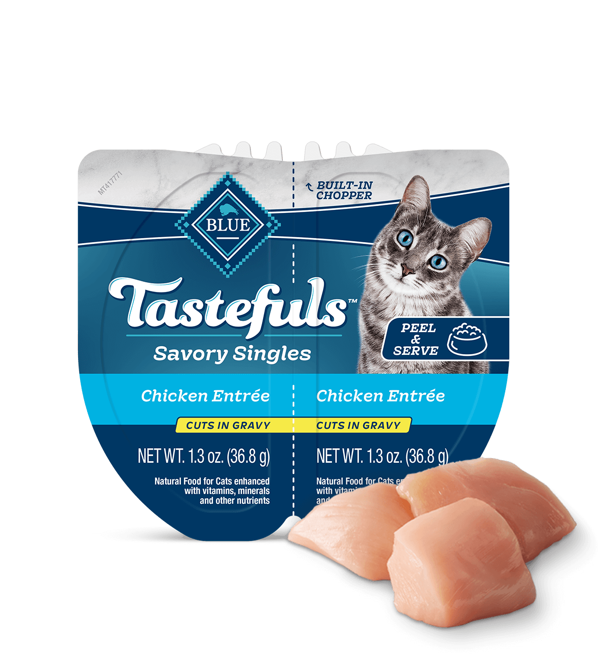 BLUE Tastefuls Spoonless Singles Adult Wet Cat Food - Chicken Cuts in Gravy