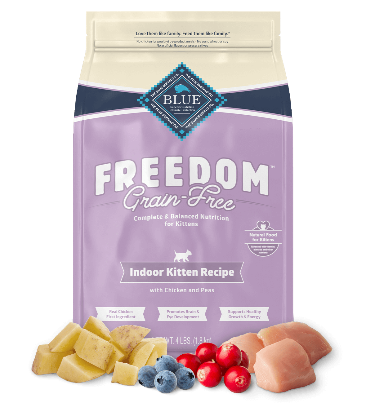 BLUE Freedom Dry Kitten Food Grain-Free Indoor Chicken Recipe