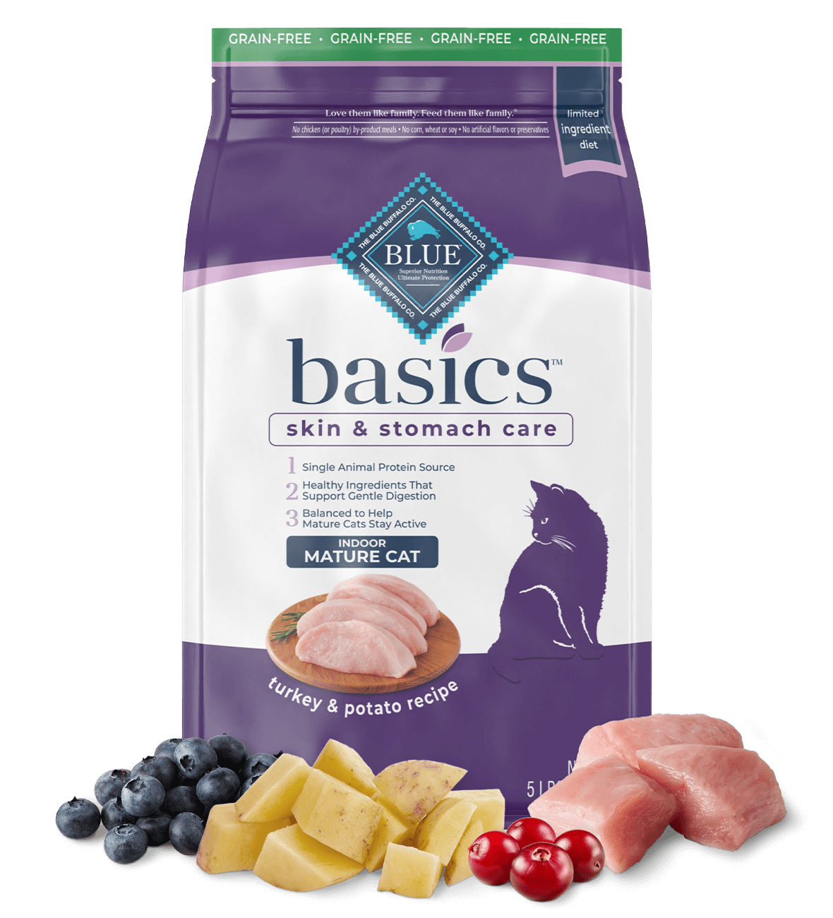 BLUE Basics Dry Cat Food Grain-Free Turkey and Potato Recipe
