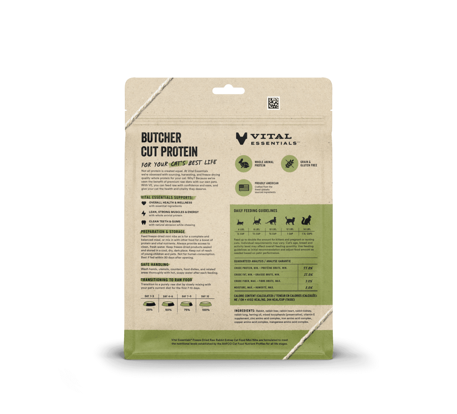 Freeze-Dried Rabbit Entree Cat Food Mini Nibs