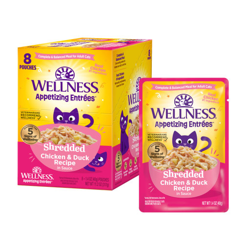 Wellness Appetizing Entrees Shredded Chicken & Duck Cat Food